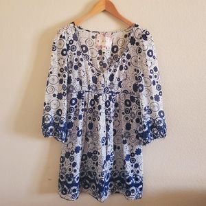 COPY - CHELSEA & VIOLET Anthropology tunic dress navy blue/gray sz S